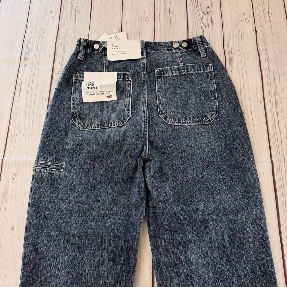 The Fine Print Short Story Barrel Leg Carpenter Jeans Women's 28P Petite NWT - Picture 10 of 11
